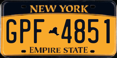 NY license plate GPF4851