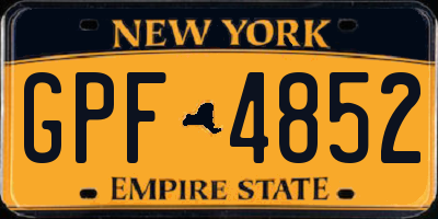 NY license plate GPF4852