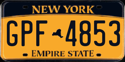 NY license plate GPF4853