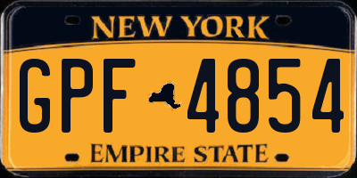 NY license plate GPF4854