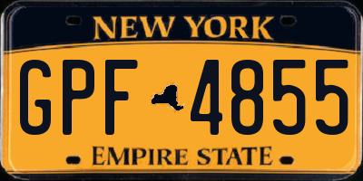 NY license plate GPF4855