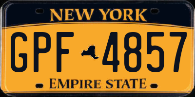 NY license plate GPF4857