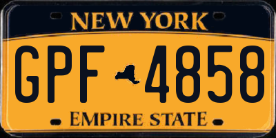 NY license plate GPF4858
