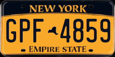 NY license plate GPF4859