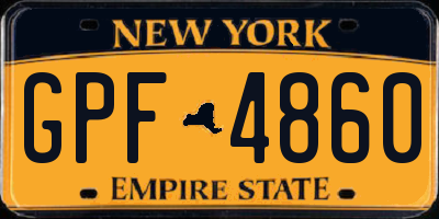 NY license plate GPF4860