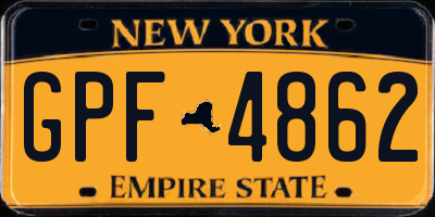 NY license plate GPF4862