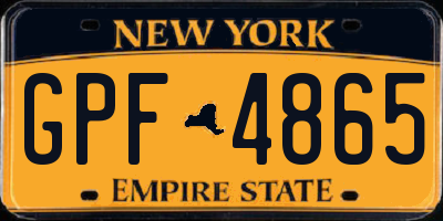 NY license plate GPF4865