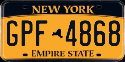 NY license plate GPF4868
