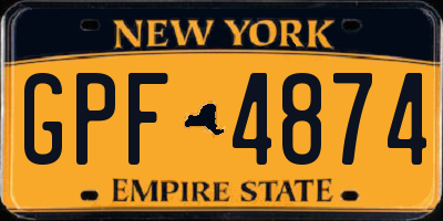 NY license plate GPF4874