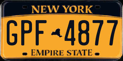 NY license plate GPF4877