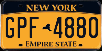 NY license plate GPF4880