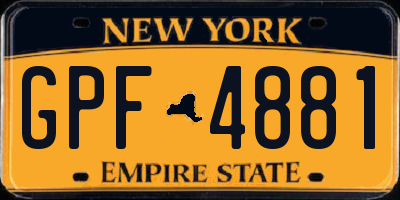 NY license plate GPF4881