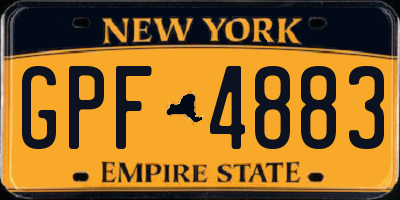 NY license plate GPF4883