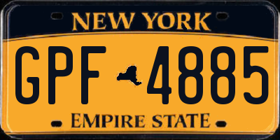 NY license plate GPF4885