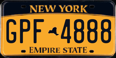 NY license plate GPF4888