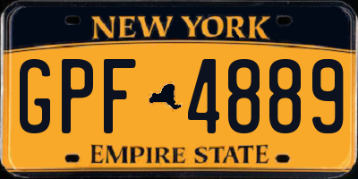 NY license plate GPF4889