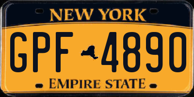 NY license plate GPF4890