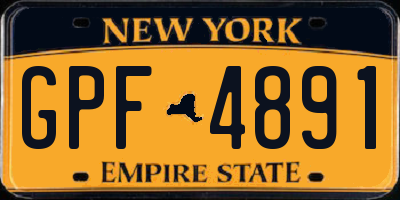 NY license plate GPF4891