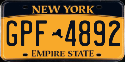 NY license plate GPF4892
