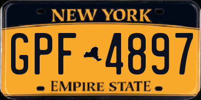 NY license plate GPF4897