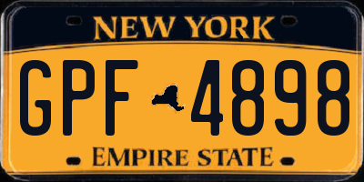 NY license plate GPF4898