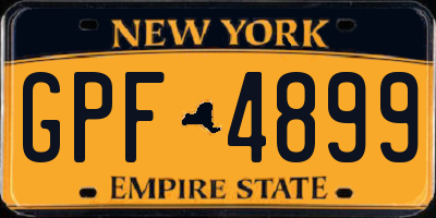 NY license plate GPF4899