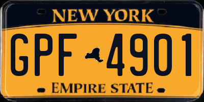 NY license plate GPF4901