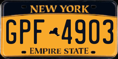 NY license plate GPF4903