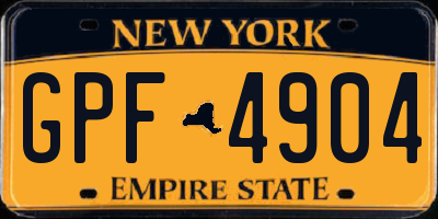 NY license plate GPF4904