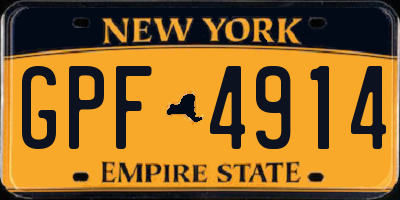NY license plate GPF4914