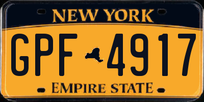 NY license plate GPF4917