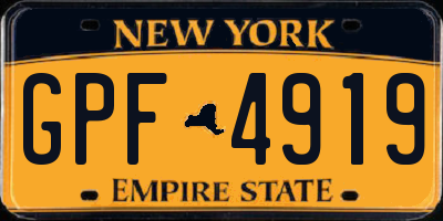 NY license plate GPF4919