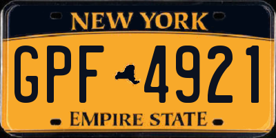 NY license plate GPF4921