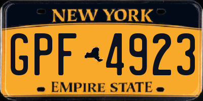 NY license plate GPF4923