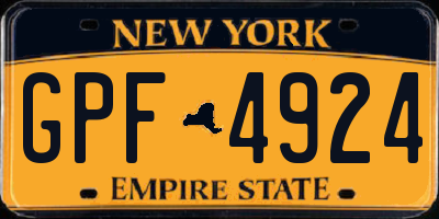 NY license plate GPF4924