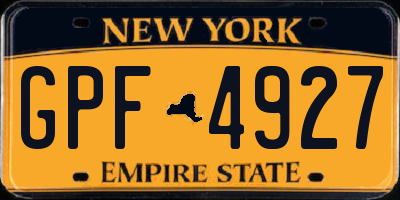 NY license plate GPF4927