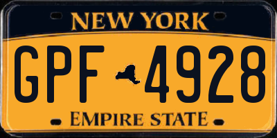 NY license plate GPF4928