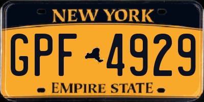 NY license plate GPF4929