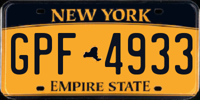 NY license plate GPF4933