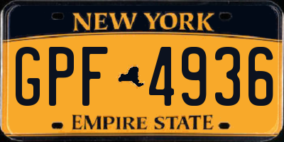 NY license plate GPF4936
