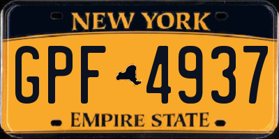 NY license plate GPF4937