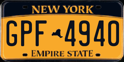 NY license plate GPF4940