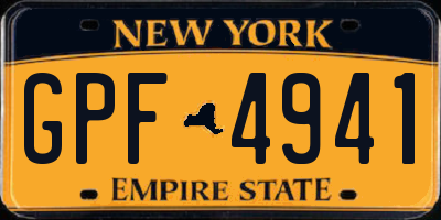 NY license plate GPF4941