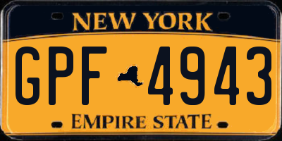 NY license plate GPF4943