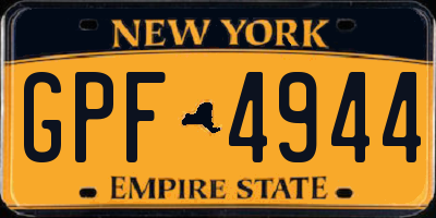 NY license plate GPF4944