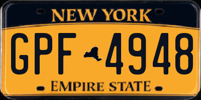 NY license plate GPF4948