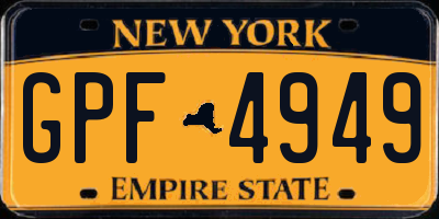 NY license plate GPF4949