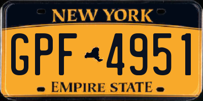 NY license plate GPF4951