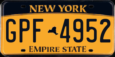 NY license plate GPF4952