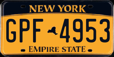 NY license plate GPF4953